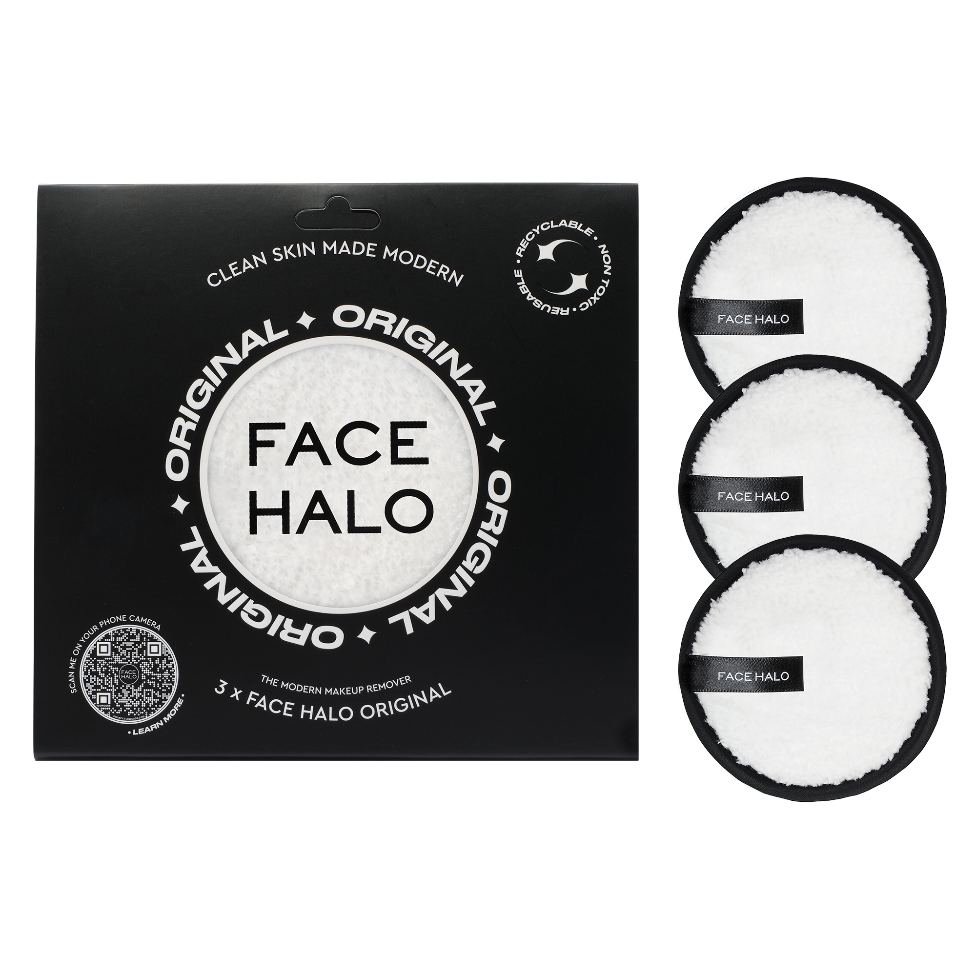 Face Halo Original - Reusable Makeup Remover - Pack of 3
